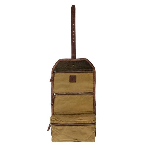 Mission Mercantile Leather Goods - Wholesale Toiletry Bag - Men's - Campaign Waxed Canvas Roll-Up Toiletry Shave Kit10