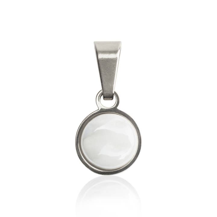 Collier avec pendentif • argenté/blanc neige pour la vente par ALEXASCHA