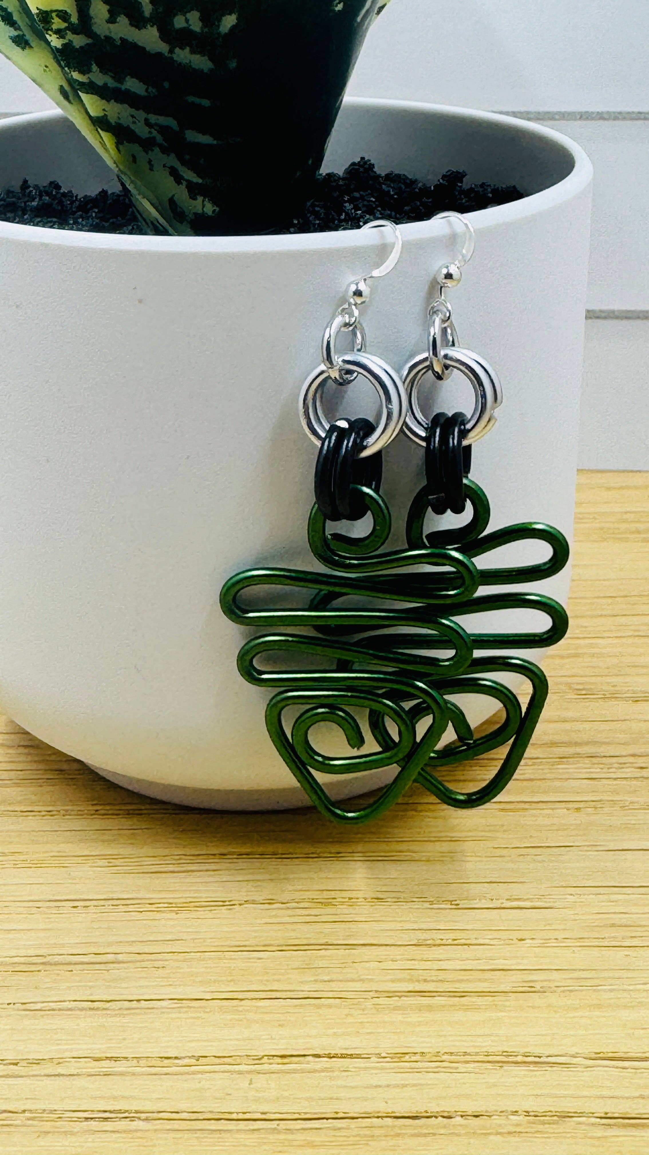 Jewelry With Me - Wholesale Dangle Earrings - Philadelphia Eagles Earrings Tribal Anodized Aluminum Wire with Sterling Silver Ear Wire (Copy)