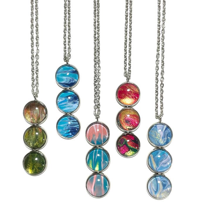 Original Artwork Triple Drop Pendant for wholesale by Drift Away Studio