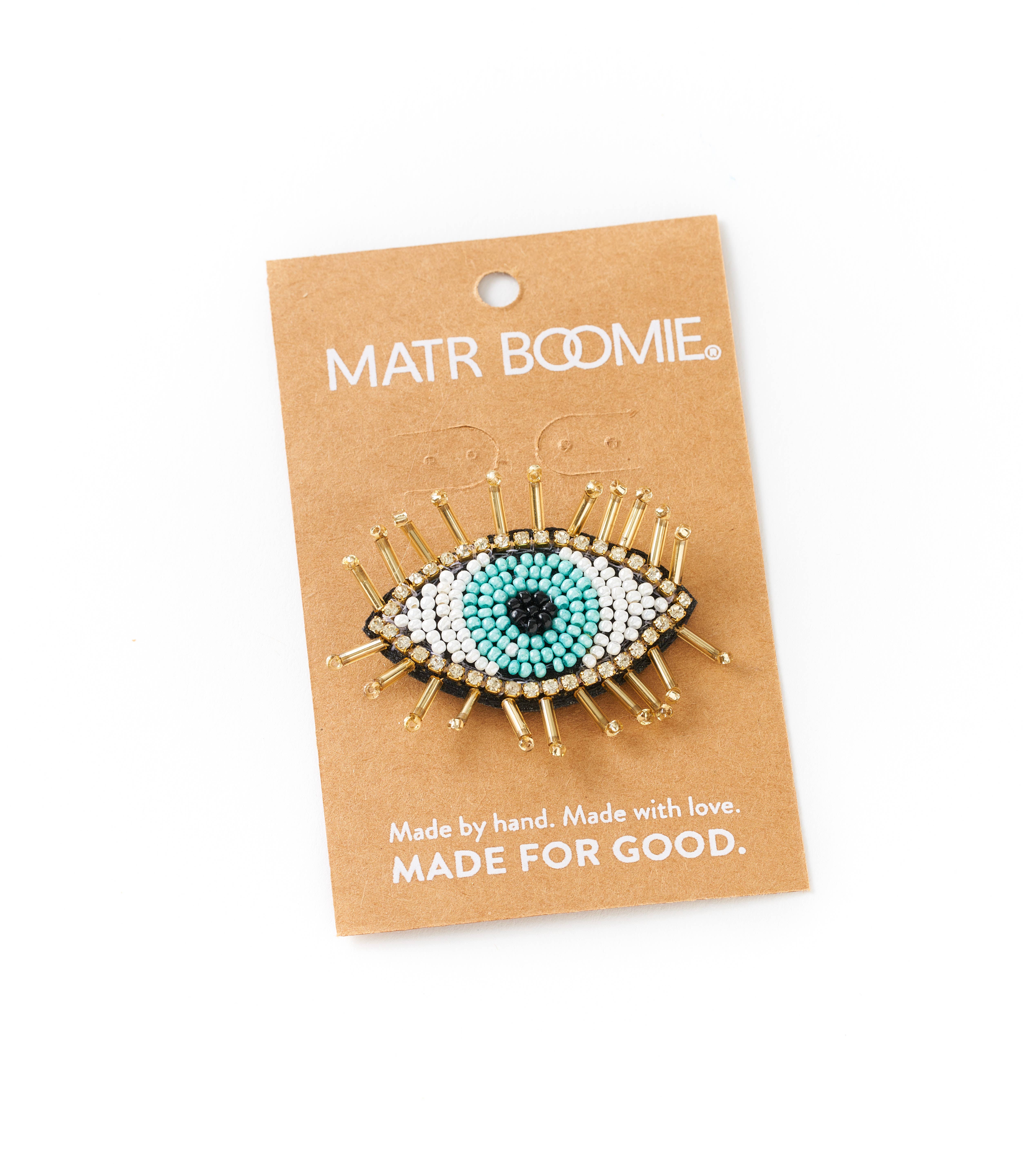 Matr Boomie Fair Trade – wholesale Brooch – Bala Mani Beaded Evil Eye Brooch Pin - Handmade, Fair Trade1