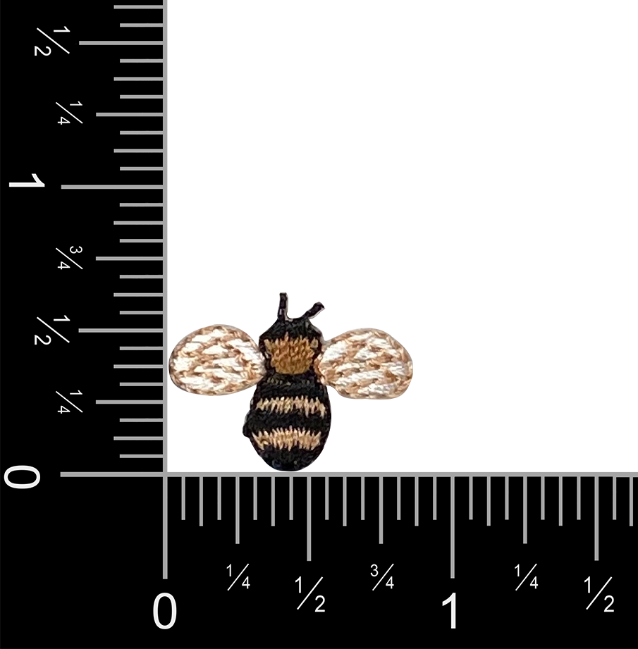 Wholesale Applique - Wholesale Patch - Mini Bumble Bee - Brown/Black - Iron on Applique - Embroidered Patch - 116102A1