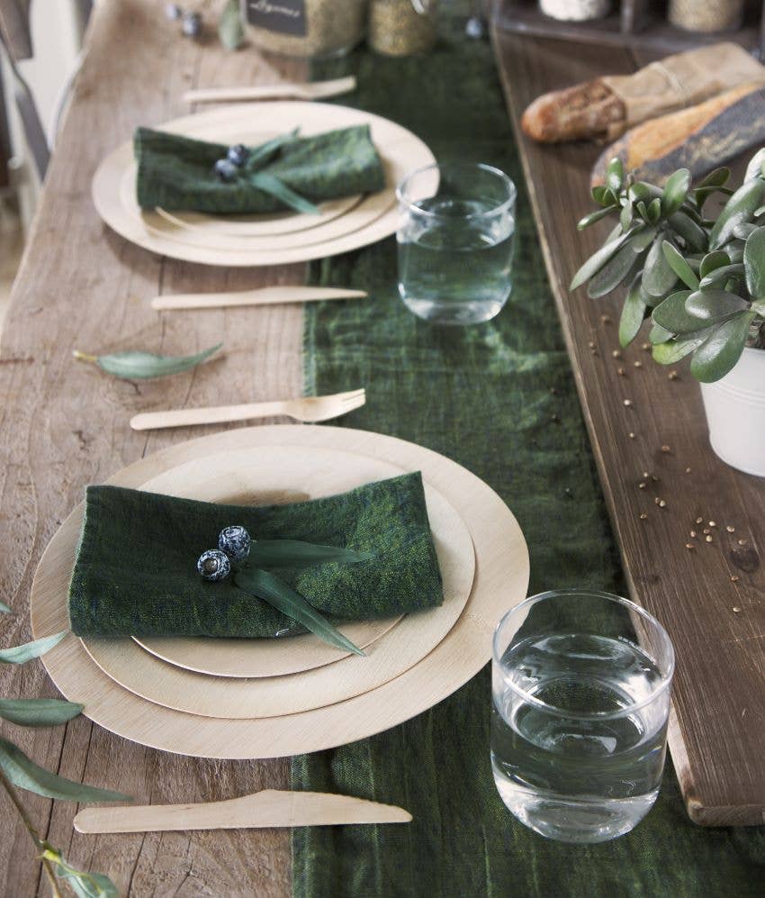 Fiorirà un giardino - Wholesale Dinner Plate - Natural Biodegradable Bamboo Plate D28 Cm3