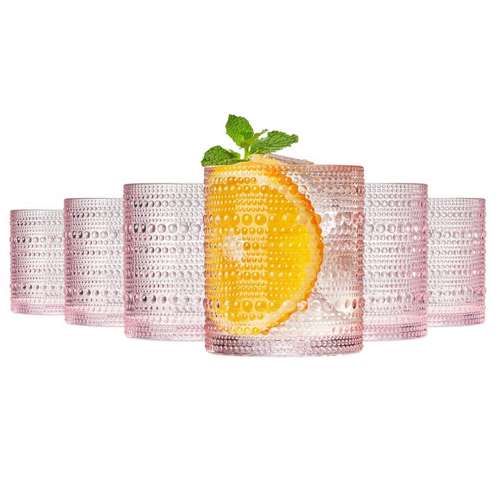 The Wine Savant / Khen Glassware - Vendita all'ingrosso Bicchieri da cocktail/superalcolici - Bicchieri alti con perline a chiodo | Set di 6