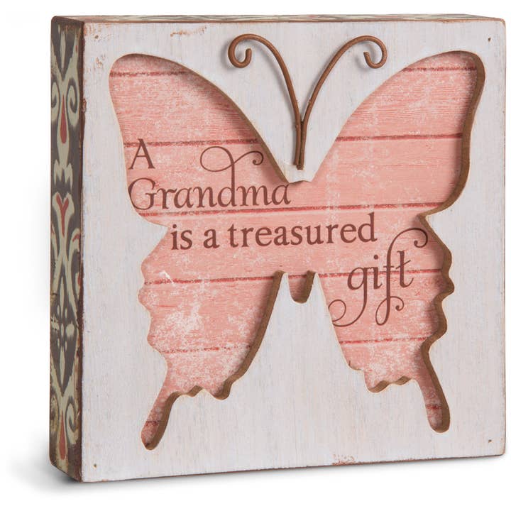 Grandma - 4.5" Butterfly Plaque for wholesale by Pavilion