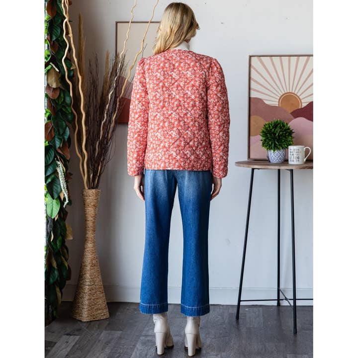 Veveret - Wholesale Jacket - Women's - Floral Quilt Front Ribbon Jacket17