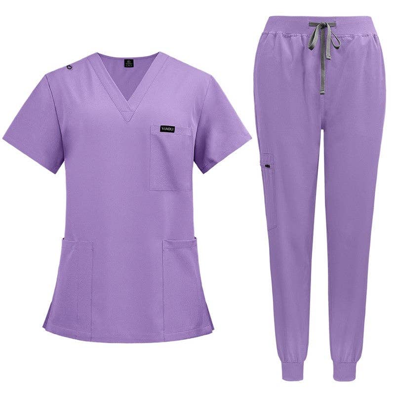 FurDecoration - Wholesale Healthcare Uniform - Women's - Short Sleeve Straight Leg Scrub Suit1