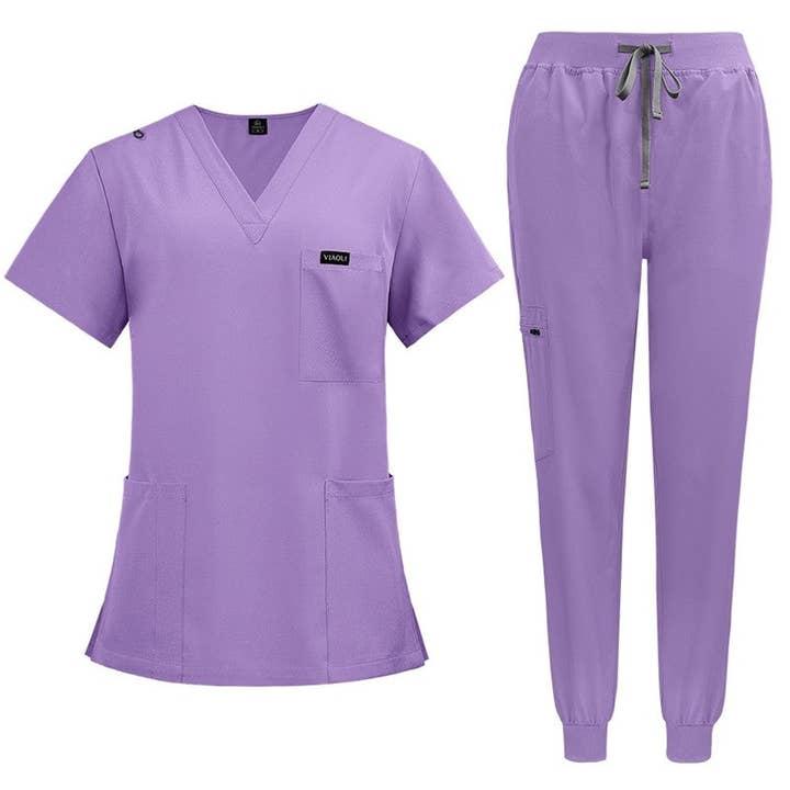 FurDecoration - Wholesale Healthcare Uniform - Women's - Short Sleeve Straight Leg Scrub Suit1