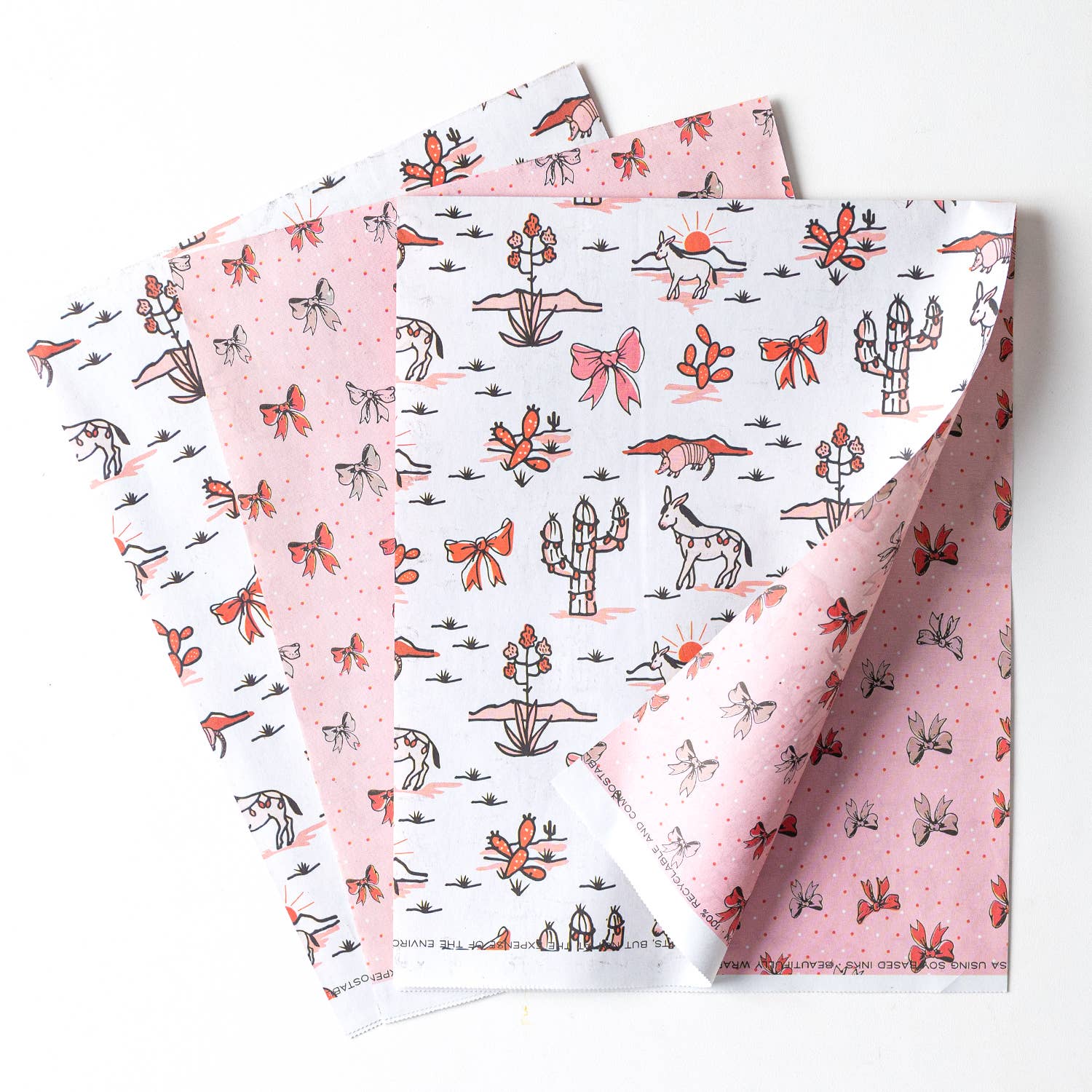 Antiquaria - Wholesale Flat Wrap - Holiday Desert Eco Gift Wrap, Pack of 3 Sheets2