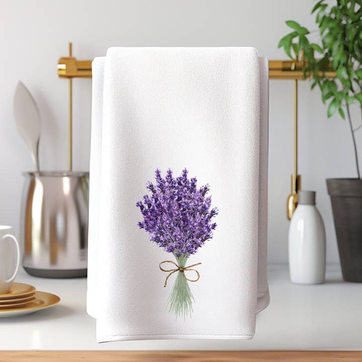 Fernville Creations - Wholesale Hand Towel - Lavender Towels for Kitchen, Bath, and Guest Use