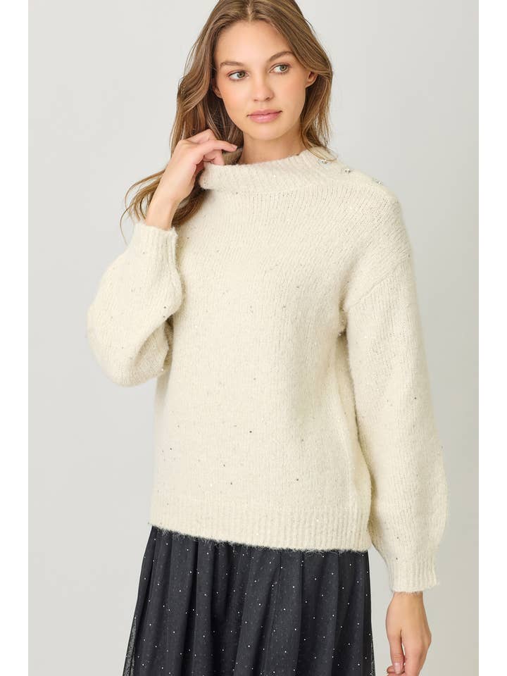 Mystree - Vendita all'ingrosso Maglione tricot - Donna - Maglione Brillante a Collo Alto 6122227
