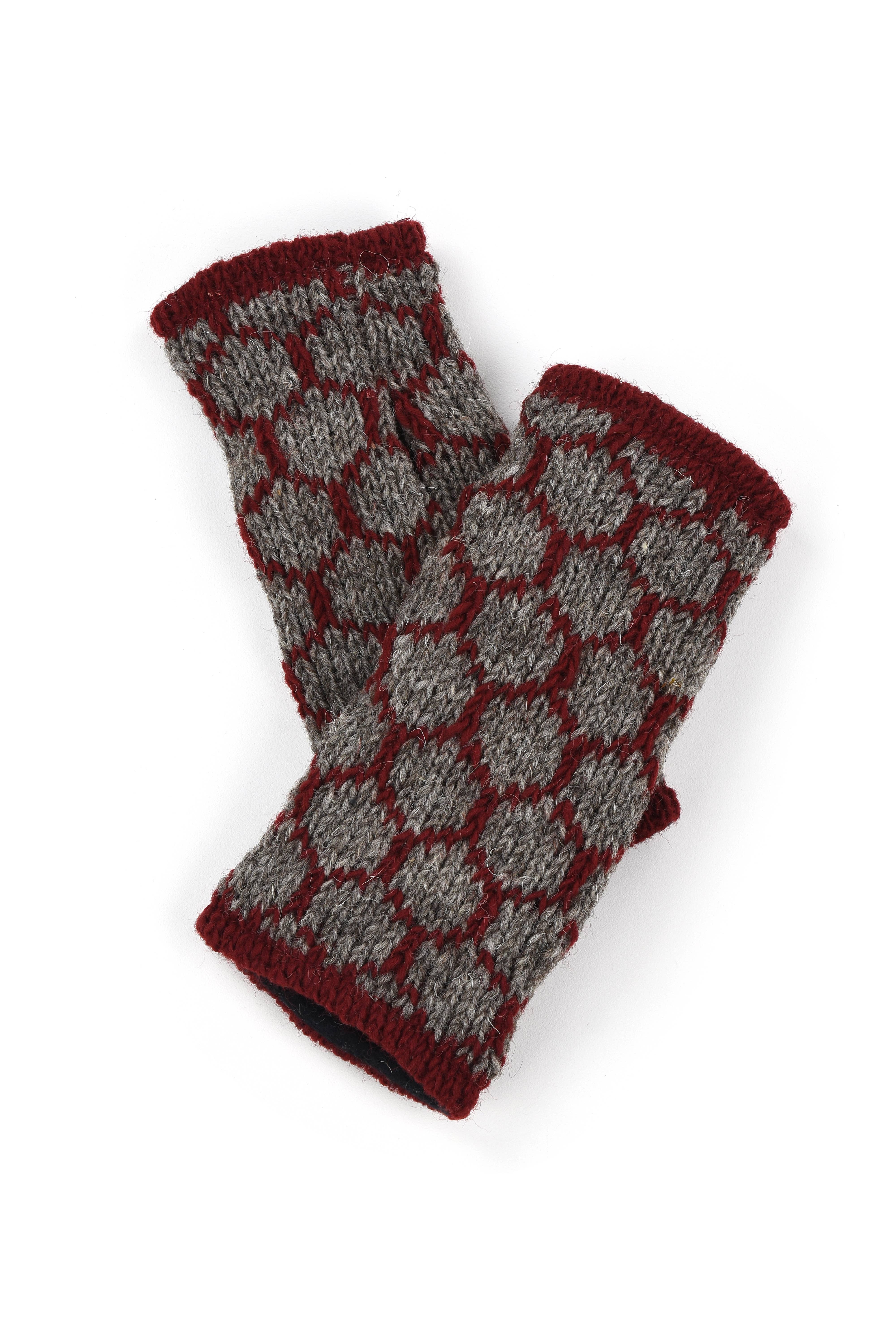 Nusantara Inc. - Wholesale Gloves - Women's - Hand Knitted Honeycomb Wristlets-041432