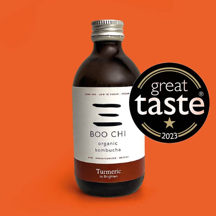 Økologisk Kombucha: Gurkemeje til lysere for engroshandel hos Boo Chi Kombucha