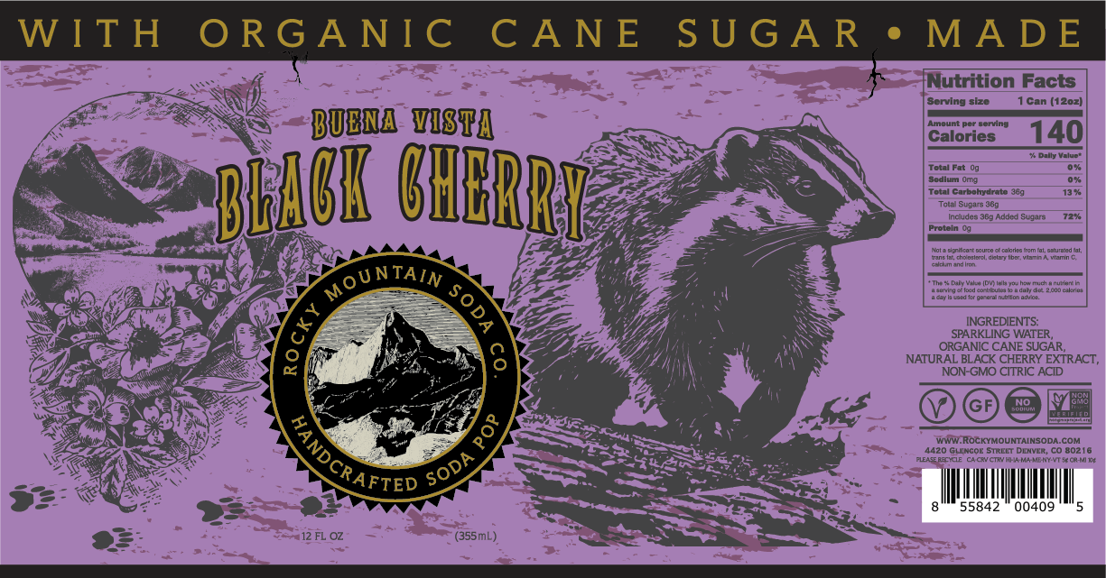 Rocky Mountain Soda - Wholesale Soda/Carbonated Drink - Buena Vista Black Cherry Cans1