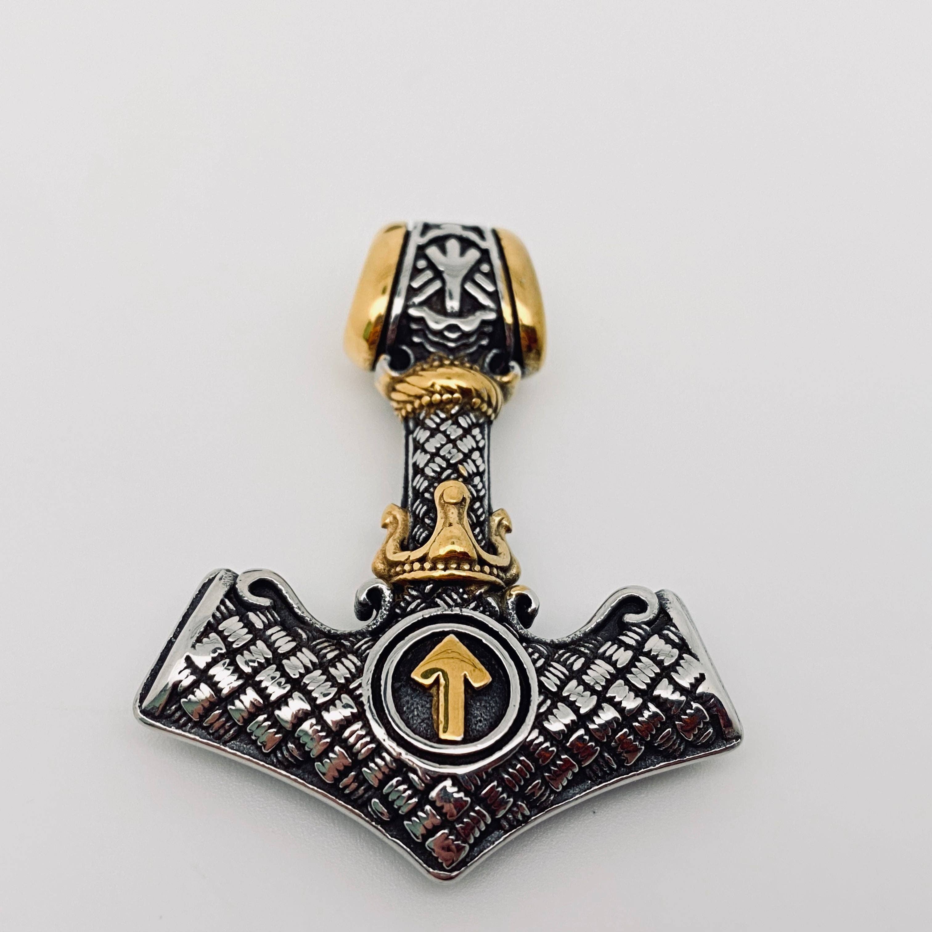 Mio Queena - Wholesale Craft Supplies - Viking Quake Odin Triangle Rune Stainless Steel Charm-MJ/MNP1