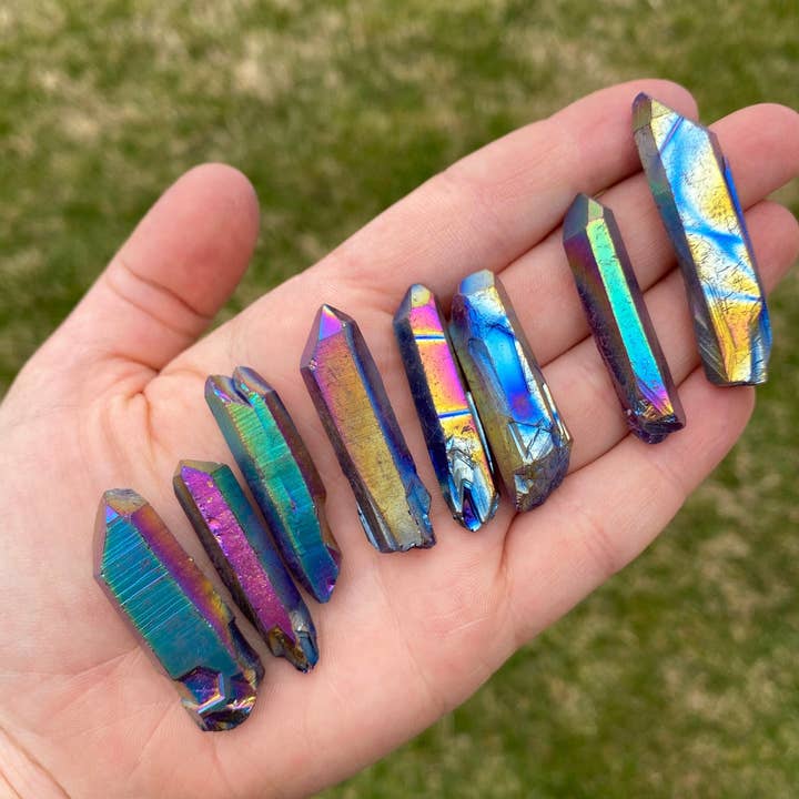 New Moon Beginnings - Wholesale Spiritual Stone/Crystal - Raw Flame Aura Quartz Crystal Point