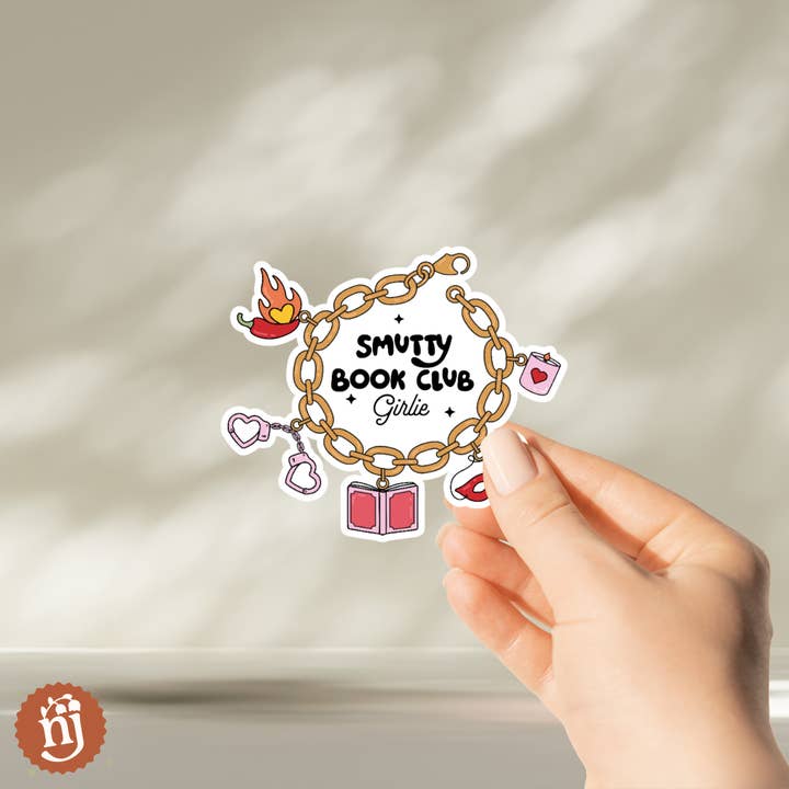 Smutty Book Club Girlie Charm Bracelet Sticker for wholesale by Nearly June Design Co