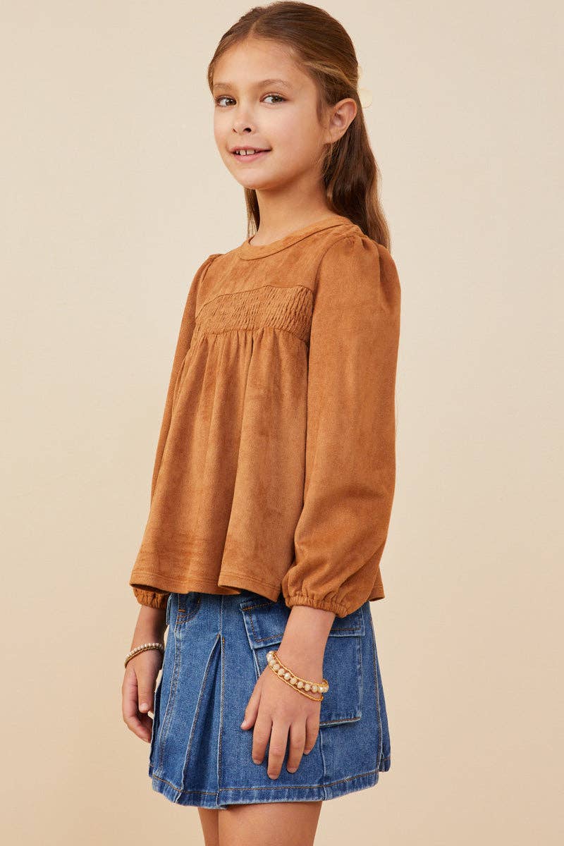 Kamel Pigers veganske ruskind rynket babydukke-top for engroshandel på Faire3