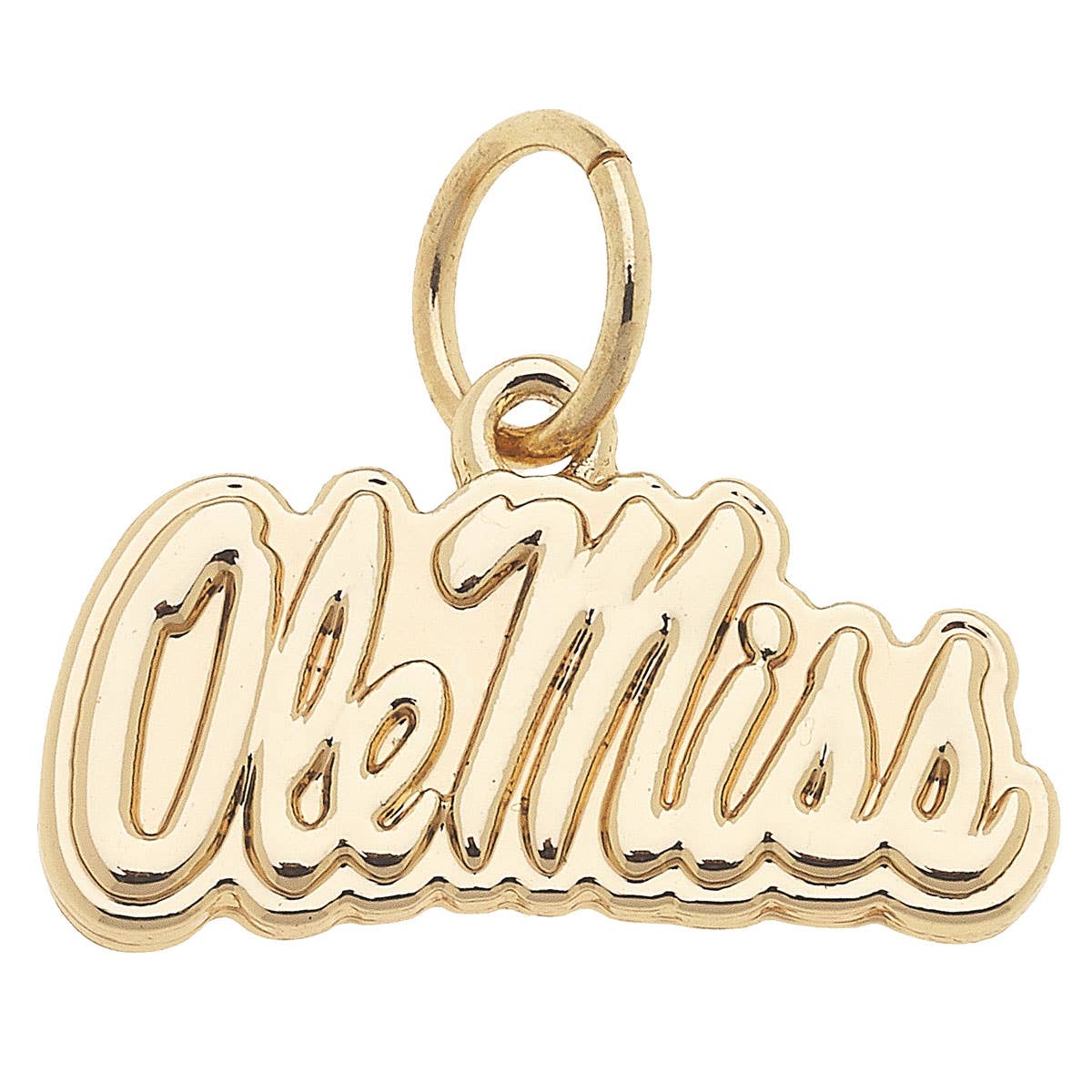 Canvas Style - Wholesale Individual Charm/Pendant - Ole Miss Rebels Shiny Gold Logo Charm0