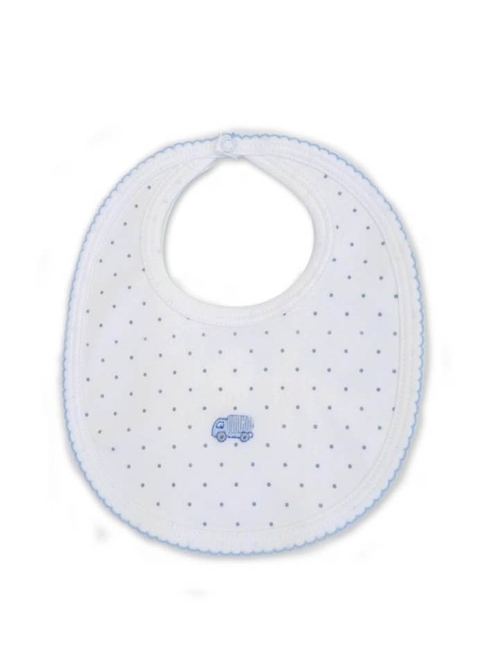 Baby Boy's Pima Cotton "Transport" Bib for wholesale by Baby Threads