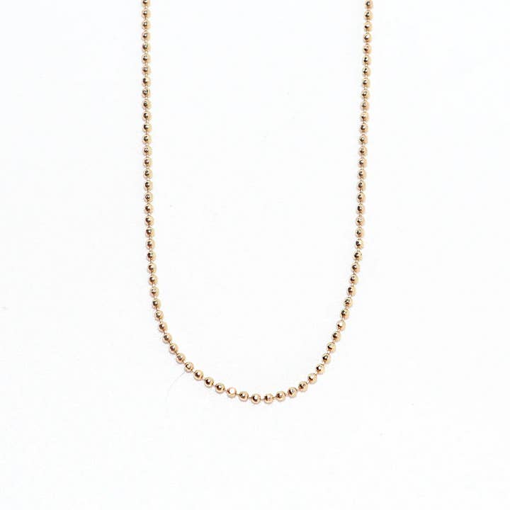 Collana a catena con sfere taglio diamante in oro massiccio 14K 0324 per la vendita all'ingrosso da parte di Dalbit New York Jewelry