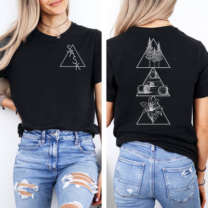 Geometric Saskatchewan Unisex T-shirt | Saskatchewan Clothing for wholesale by DIYxe