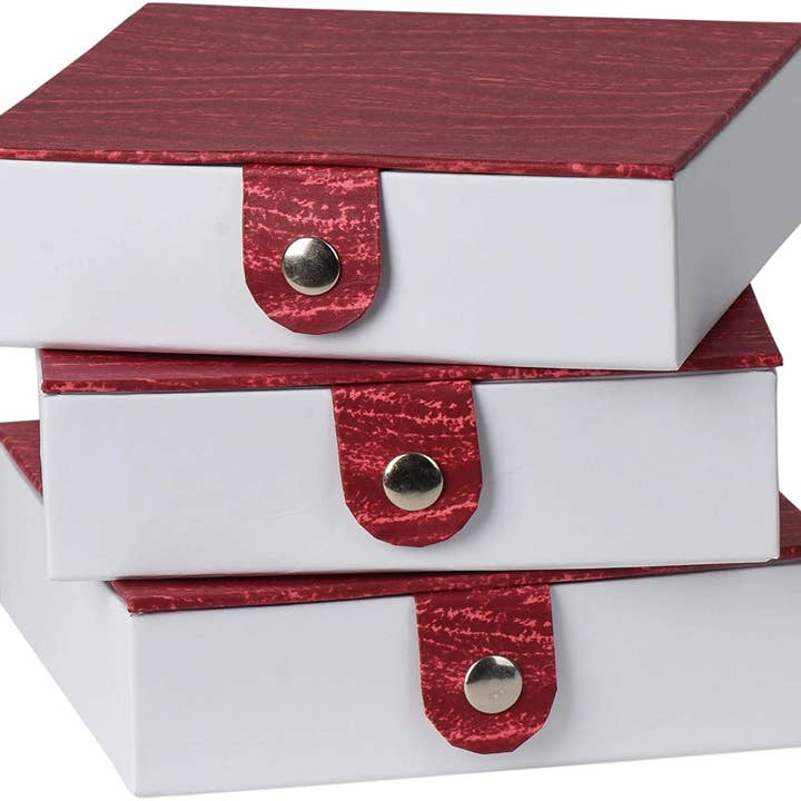 Burgundy Gift Box With Snap Closure 3 Pack 5.9X5.9X1.8 for wholesale by Hammont