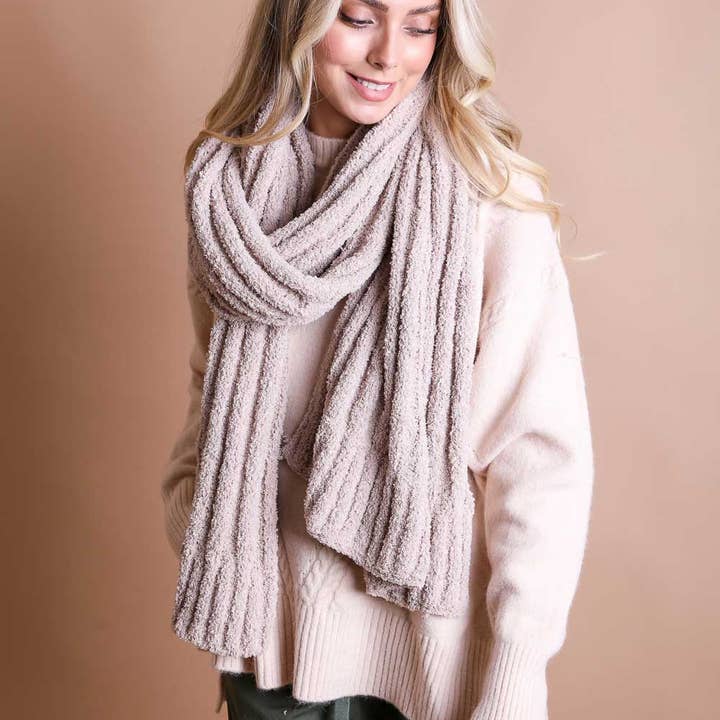 Leto Accessories - Wholesale Scarf - Women's - Warm & Cozy Boucle Knit Wrap Scarf – Soft & Snuggly 🥰