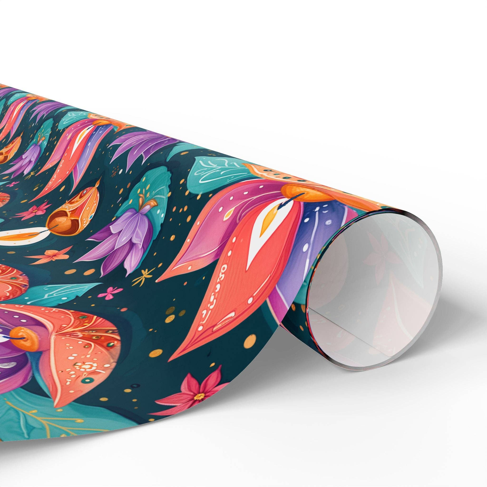 Lokipawz - Wholesale Flat Wrap - Diwali Aqua Festival Wrapping Papers0
