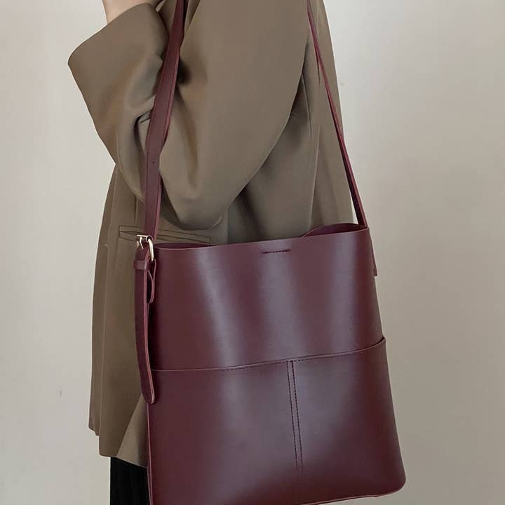 NINEXIS - Wholesale Shoulder Bag - Women's - CWAB4829_SIMPLE LARGE CAPACITY BUCKET SHOULDER BAG6