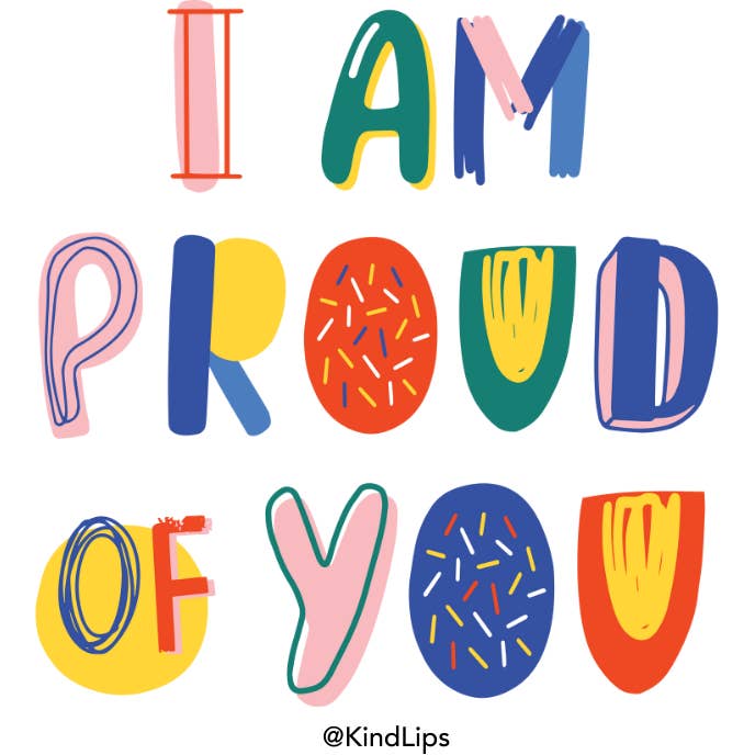 Kind Lips - Wholesale Encouragement Card - 50 Unique Self-Affirmation Post-it Notes