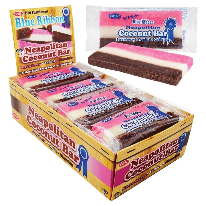 Blue Ribbon Neapolitan Coconut Bar for wholesale by Kelli's