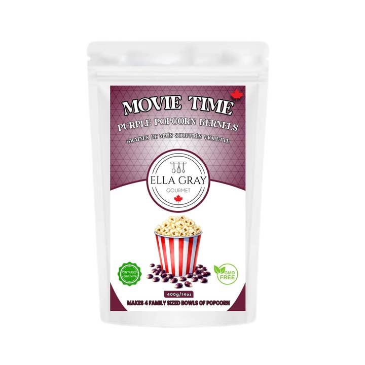 MOVIE TIME POPCORN KERNELS - PURPLE for wholesale by Ella Gray Gourmet