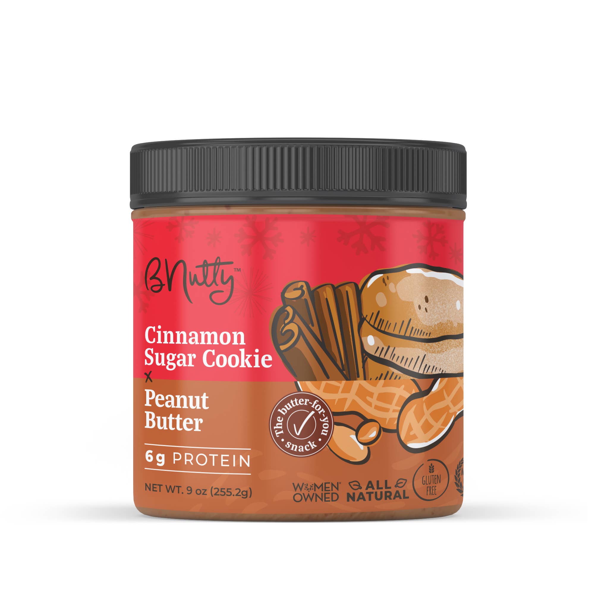 BNutty Peanut Butter - Wholesale Nut Butter - Cinnamon Sugar Cookie BNutty Peanut Butter- Case of 6- 9oz