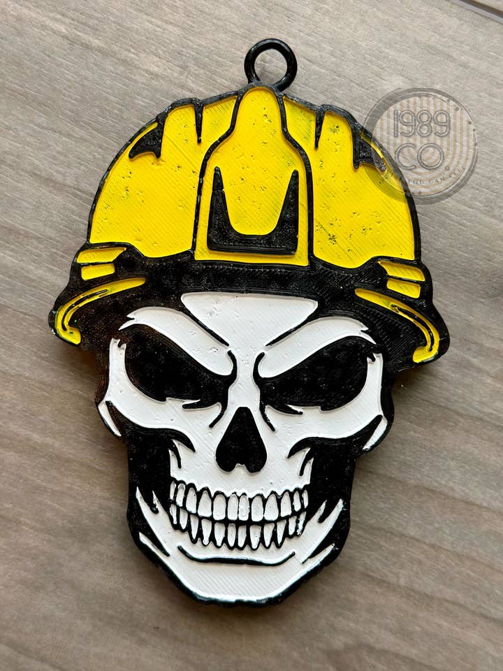 Skull With Hard Hat Car Freshie for wholesale by 1989 Co.