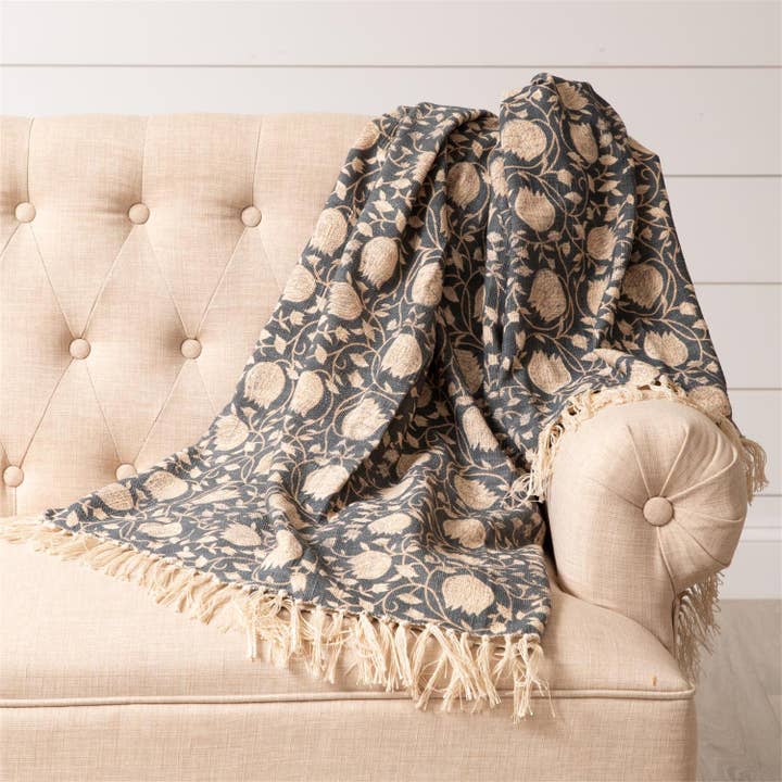 Audrey's Home & Gift - Wholesale Throw Blanket - Throw - Navy Block Print (PC)