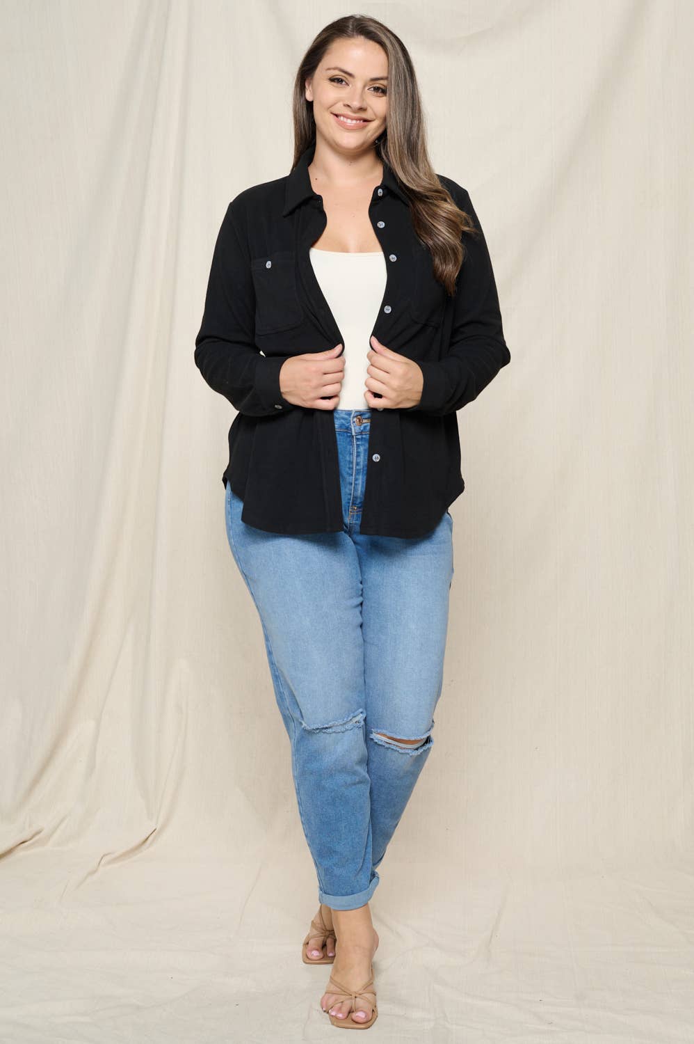 Doe and Rae - Vente Chemise à col boutonné – femme - CHEMISE BOUTONNÉE BROSSÉE - 10452JPL6