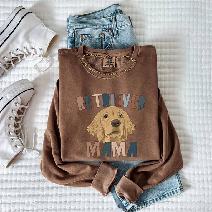 Verita Culture - Wholesale Graphic Sweatshirt - Women's - Golden Retriever Cute Dog Mom Comfort Colors Sweatshirt10