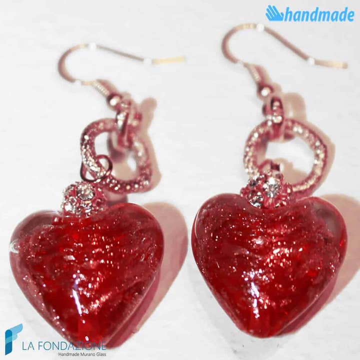 Valentino Muranoglas Hängeohrringe für den Großhandel von La Fondazione - Handmade Murano Glass