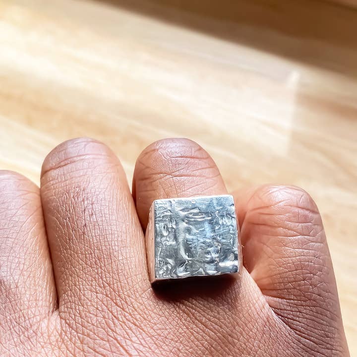 MOCA Jewellery - Wholesale Signet Ring - Textured Signet Ring13