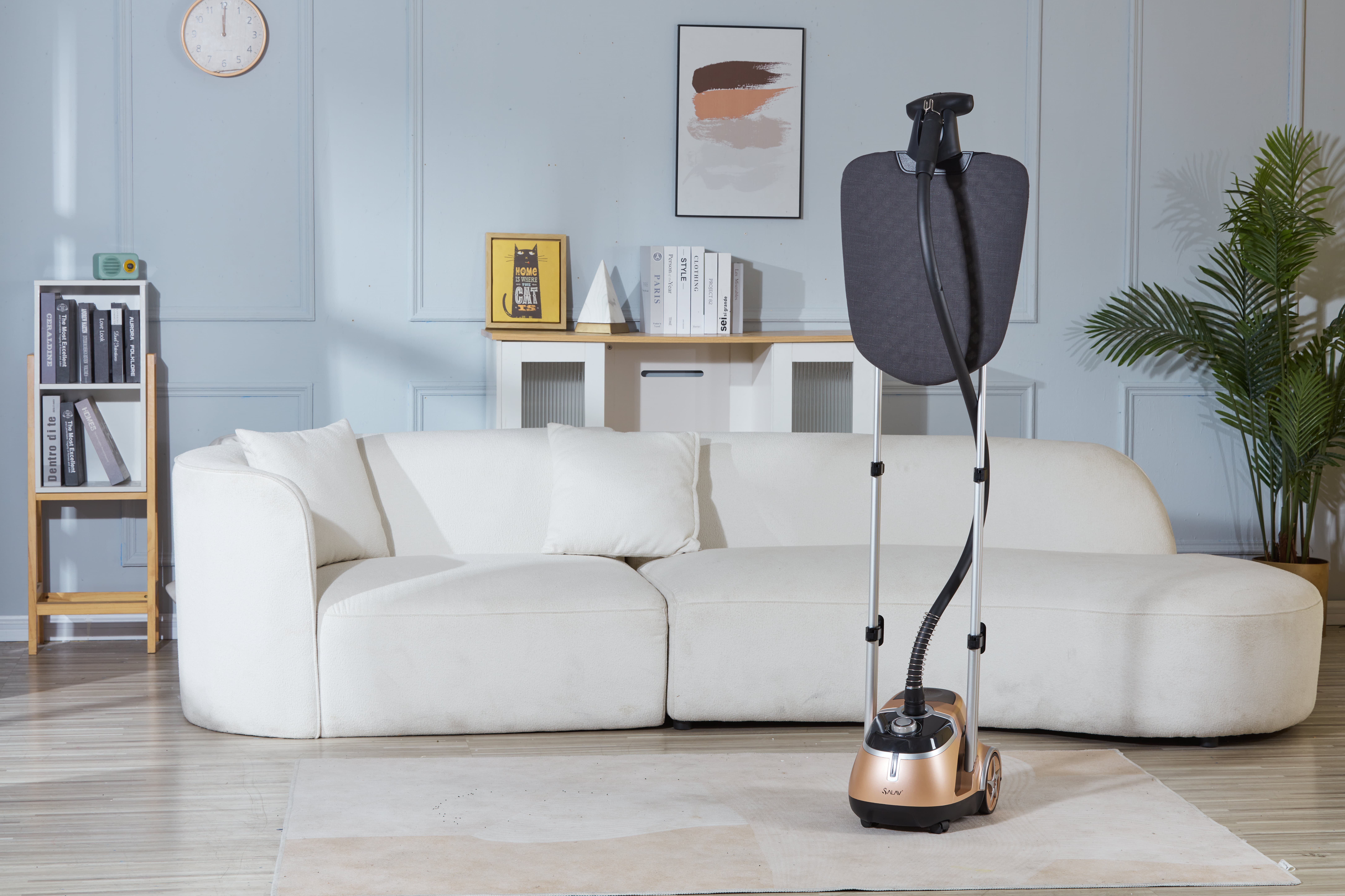 Salav-True & Tidy - Vente Défroisseur à vapeur pour vêtements - Défroisseur professionnel avec planche à repasser intégrée et paquet de 3 détartrants12