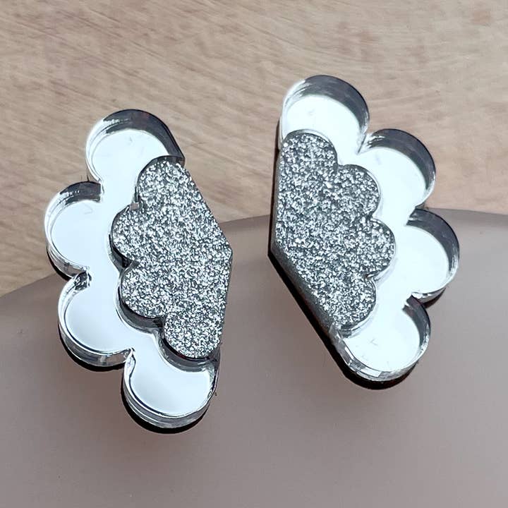 Scalloped Stud Earrings - Silver for wholesale by Rosa Pietsch