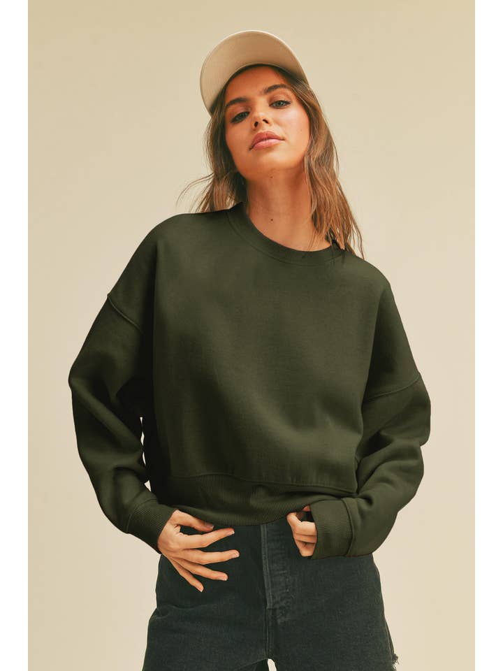 Honestee - Wholesale Sweatshirt - Women's - Blank Short Cropped Long Sleeve Sweatshirt5