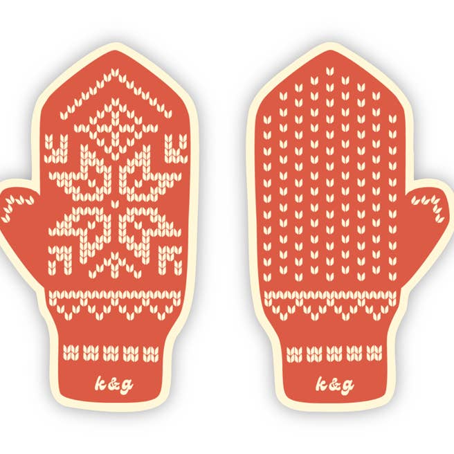 Knit & Gather - Wholesale Sticker - Norwegian Mitten Sticker Palm1
