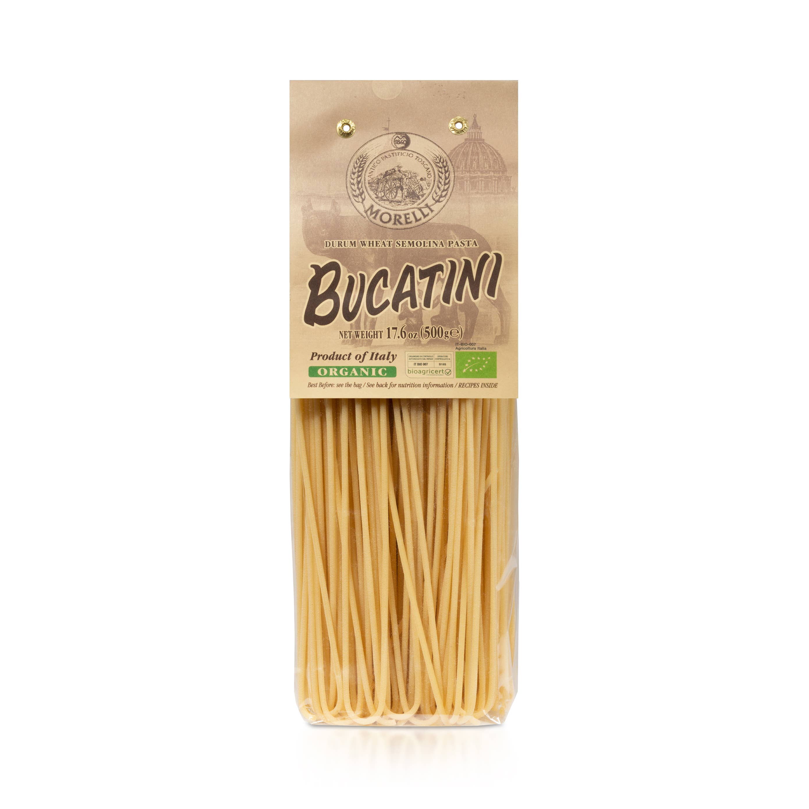 Morelli Pasta - Wholesale Pasta - Organic Italian Bucatini Pasta - with Durum Wheat Semolina