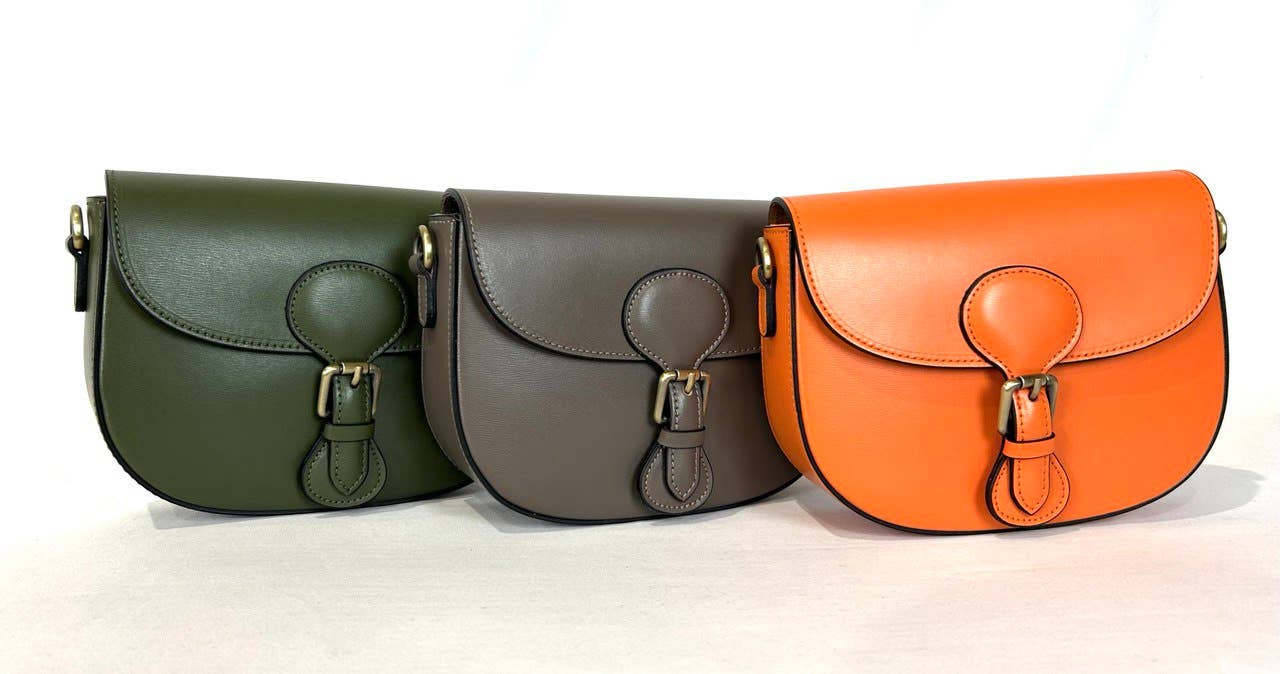 JIJOU CAPRI - Wholesale Crossbody Bag - Women's - Italian Medium Size Olive Leather Crossbody Bag JIJOU CAPRI4