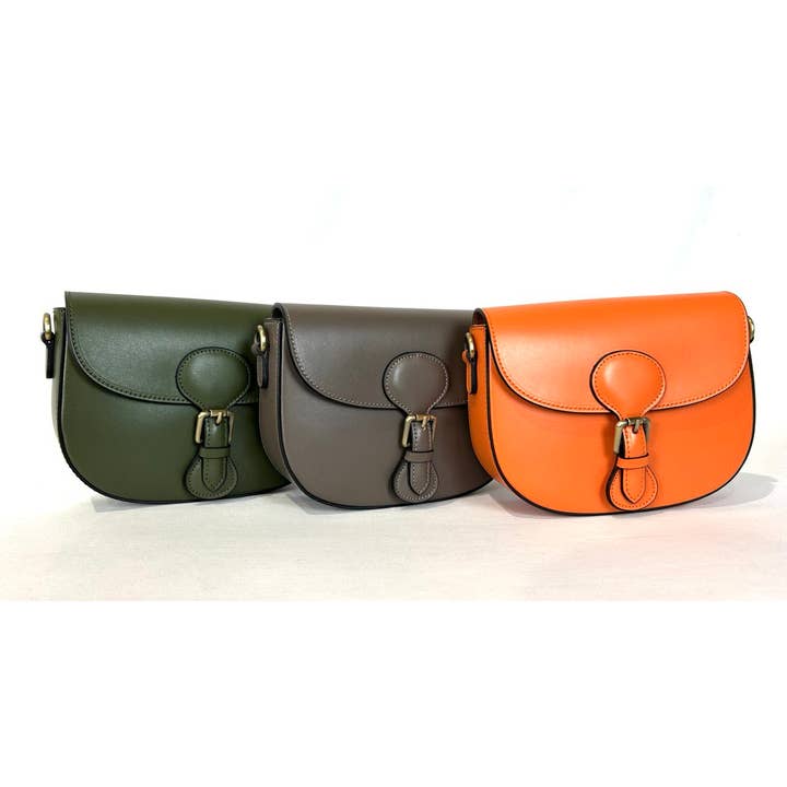 JIJOU CAPRI - Wholesale Crossbody Bag - Women's - Italian Medium Size Olive Leather Crossbody Bag JIJOU CAPRI4