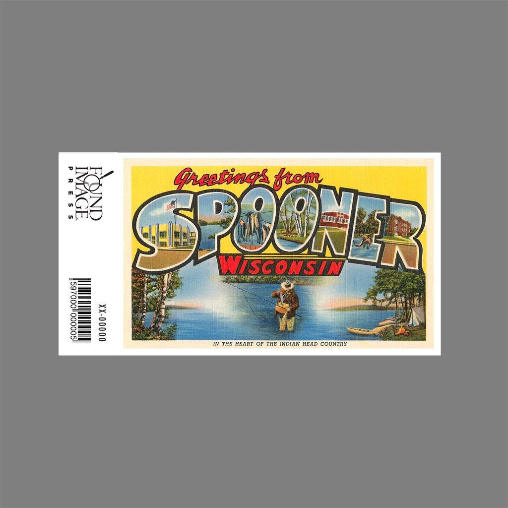 Found Image Press - Wholesale Sticker - Sticker WI-355 Greetings from Spooner, Wisconsin1