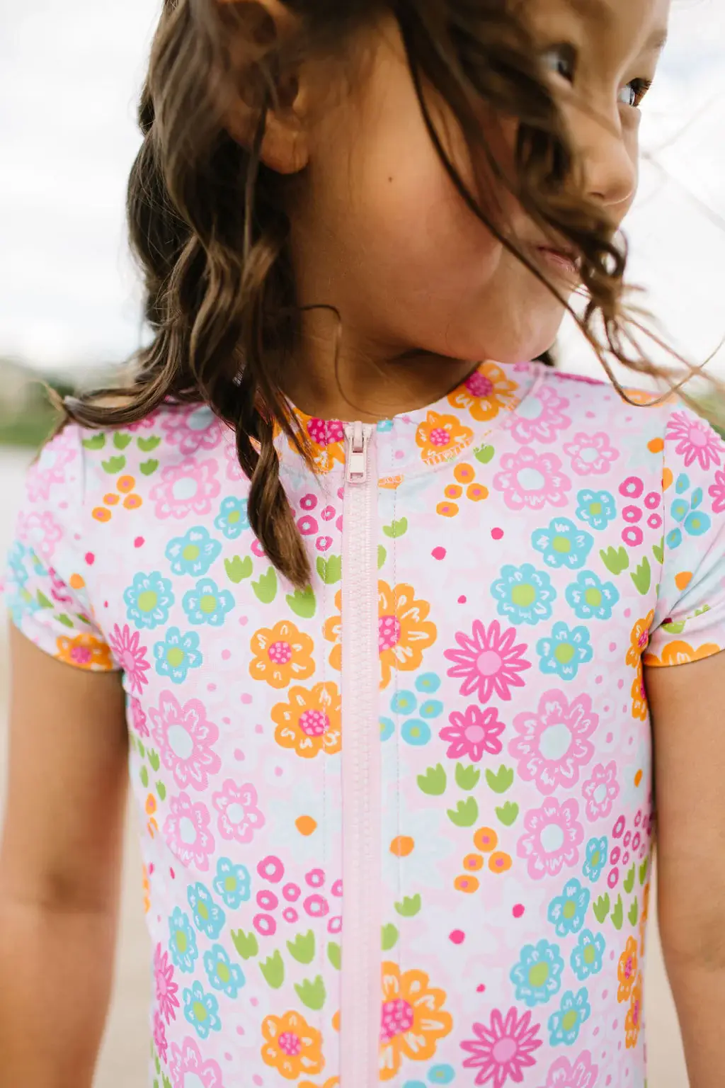 Ollie Jay - Wholesale One Piece Swimsuit - Kids - Zoey Swim in Pink Flowers | Girls UPF 50 Swimwear2