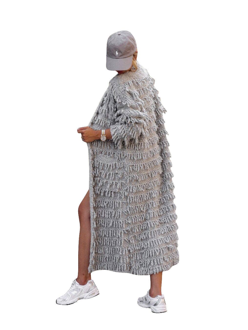 MB Fashion Wholesale - Wholesale Cardigan - Women's - MB FASHION  Long Fringe Textured Open-Front Cardigan 1282LY11